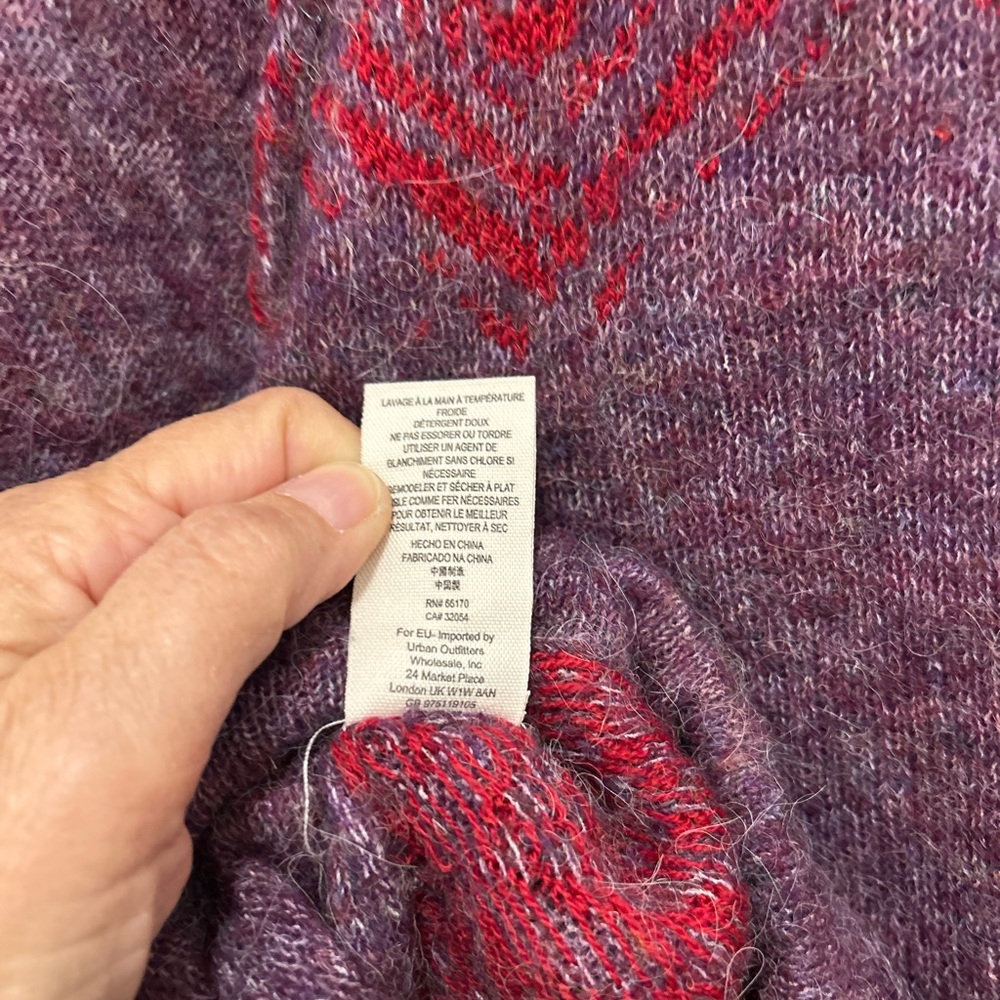 Free People Purple and Red Scoop Neck Sweater Oversized - Picture 8 of 8